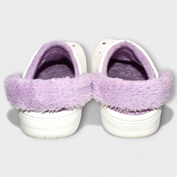 Crocs Unisex Baya lined fuzz strap clog white/lavender US Women's 8/Men's 6 - Picture 5 of 11